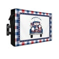 thumbnail image 1 of Blue Retro Truck with Independence Gnomes Outdoor TV Cover 60 to 65 Inch Waterproof, Red Blue Checker Lace 600D Oxford TV Covers with Zipper, Outside Flat TV Screen Protector 58"Wx37"Hx4.5"D, 1 of 7