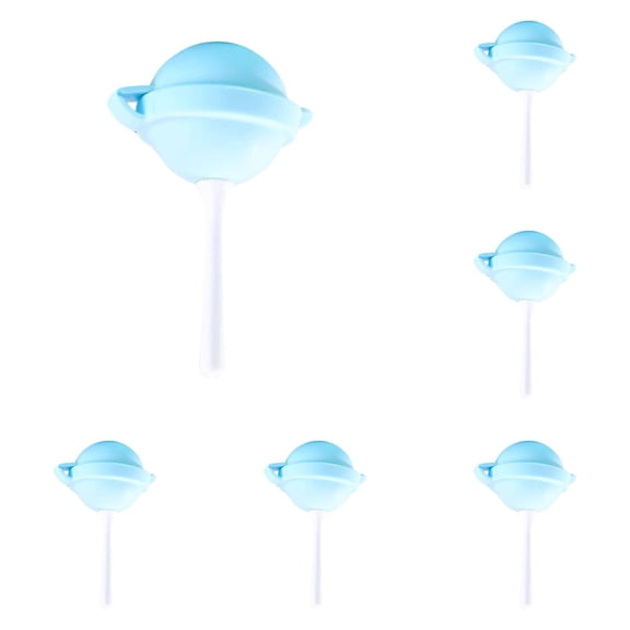 Blue Reusable Lollipop Ice Pop Molds, Easy Release Silicone Ice Maker, 6-pack