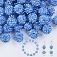 thumbnail image 1 of Blue Rhinestone Beads,100 Pcs Polymer Clay Beads,Crystal Beads,Round Ball Clay Beads,Diamond Clay Beads for DIY Necklace Jewelry Making Christmas Decorations - Ice Baseball Bling Style,0.3 in, 1 of 9