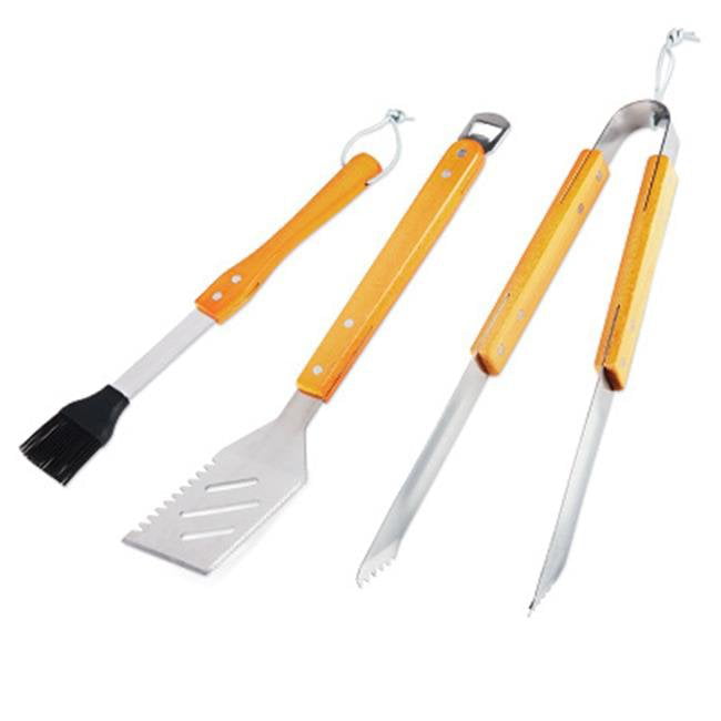 Outset 3-Piece Rosewood Stainless Steel BBQ Tool Set