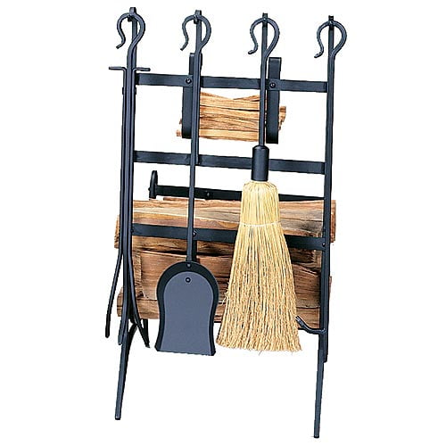 Blue Rhino W-1246 Kindling Rack Fireplace Tool, Black Wrought Iron