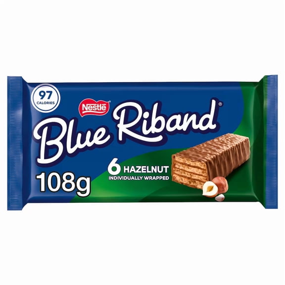 Blue Riband Hazelnut Wafer Biscuit Bar 6 Pack Multipack 108g