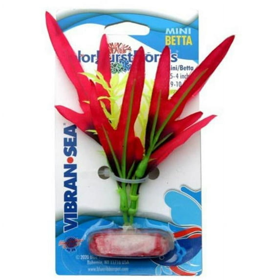 Blue Ribbon 030093 Colorburst Florals Finger Leaf Silk Plant - Red - Mini