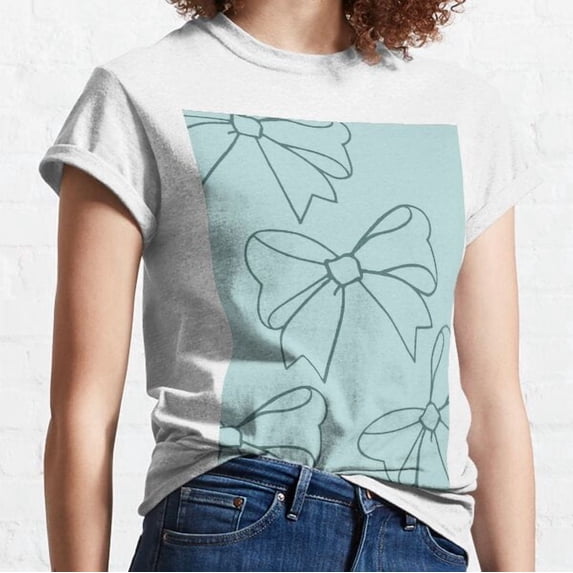 Blue Ribbon Bow Pattern Classic T-shirt - Walmart.com