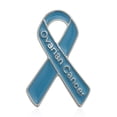 thumbnail image 1 of Blue Ribbon Brooch Ovarian Cancer Awareness Pin Hope Lapel Buttons Badges Metal Alloy Enamel Blue Ribbon Pin, 1 of 13