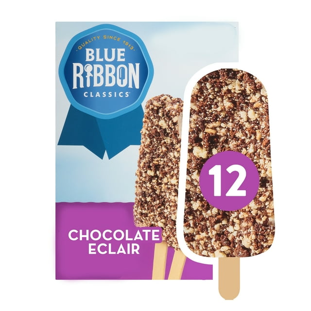 Blue Ribbon Classics Chocolate Eclair Frozen Treat Bar, 12 Count