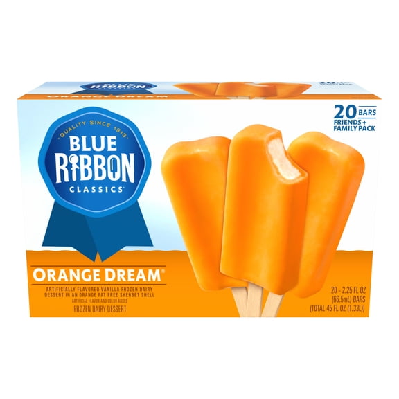 Blue Ribbon Classics Orange Dream Frozen Dessert Treat Bar, 45 fl oz, 20 Pack