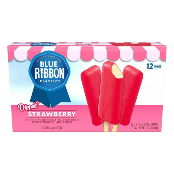 Blue Ribbon Classics Strawberry Dipped Frozen Treat Bar, 12pk