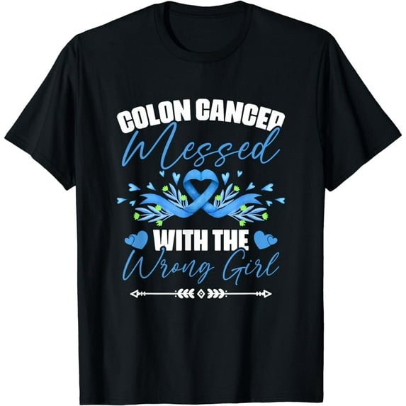 Blue Ribbon Colon Cancer Girl Survivor Colorectal Cancer T-Shirt