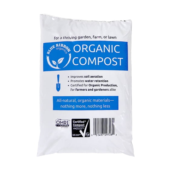 Blue Ribbon Organics OMRI Certified Organic Compost Size: 3.0 Gallons, 12-15 Pound Bag
