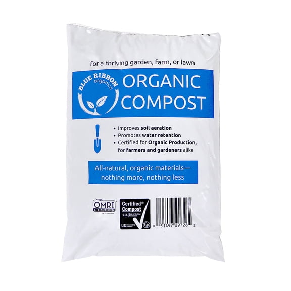 Blue Ribbon Organics OMRI Certified Organic Compost Size: 3.0 Gallons, 12-15 Pound Bag