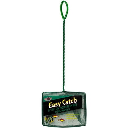 Blue Ribbon Pet Easy Catch Coarse Nylon Aquarium Net with Extra Long Handle [Aquarium, Nets] 1 count (8"W Net)