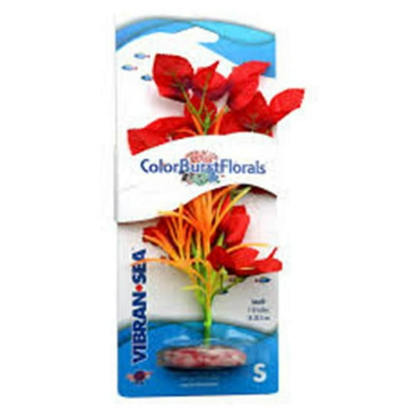 Blue Ribbon Pet Products CB-230-RD Colorburst Florals Willow Leaf Silk Style Plant, Red - Small