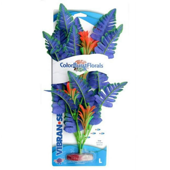 Blue Ribbon Pet Products CB-434-BL Colorburst Florals Butterfly Sword Silk Plant, Blue - Large