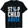 thumbnail image 1 of Blue Ribbon Stop Child Abuse Prevention Month Awareness T-Shirt, 1 of 4