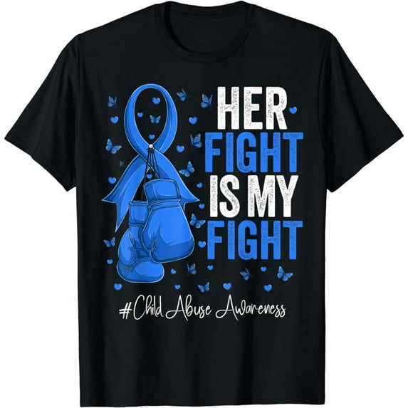 Blue Ribbon Survivor Fighter Child Abuse Awareness T-Shirt