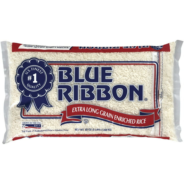Blue Ribbon White Rice, Extra Long Grain Enriched Rice, 5 lb Bag