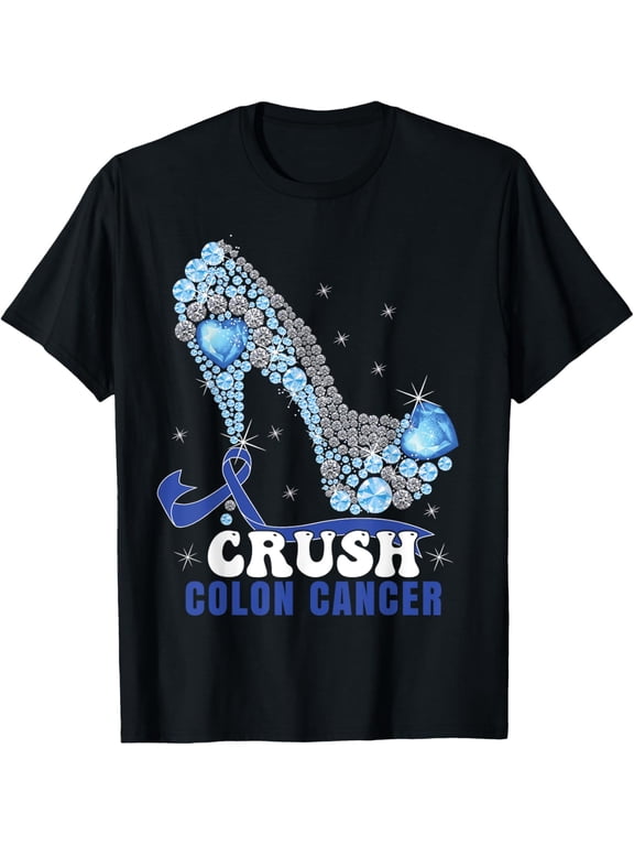 Blue Ribbon Women Colonscopy Colorectal Colon Cancer T-Shirt