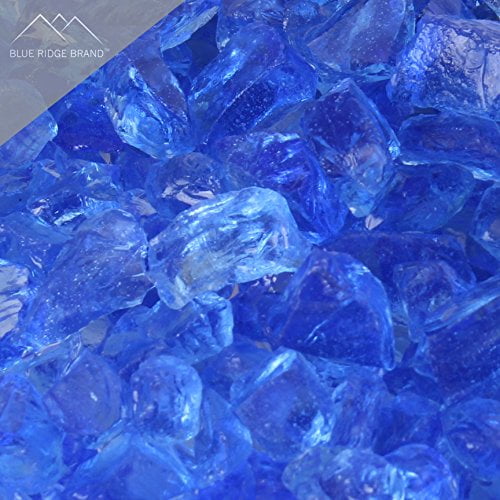 Blue Ridge Brand™ 1/2" Crushed Glass for Fire Pit - Fireplace and Landscaping - Sky Blue - 20 Pound