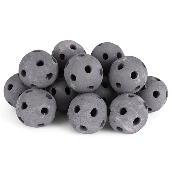 Blue Ridge Brand Ceramic Fire Balls - Hollow Lava Rock for Fire Pits - Propane & Gas Fire Pits and Fireplace - Ceramic Spheres for Outdoor and Indoor Use (3" Hollow Grey) - 30 pack