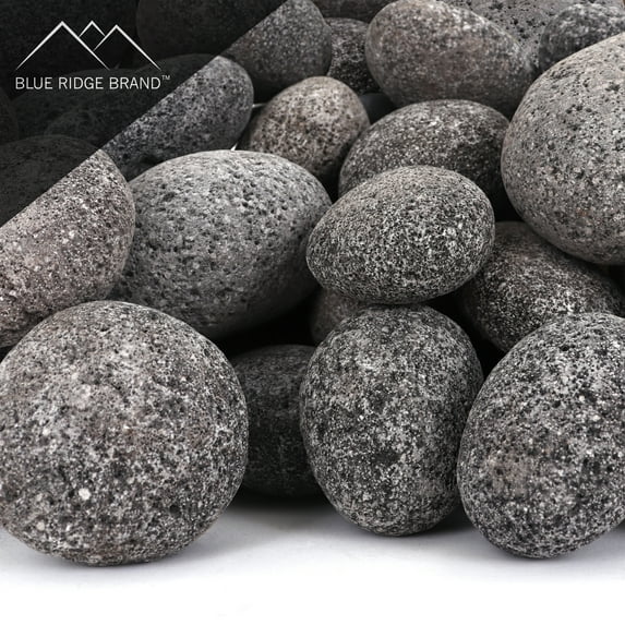 Blue Ridge Brand Lava Rock - Black/Gray Lava Pebbles - Volcanic Rock - Landscaping Rocks - 50 Pound