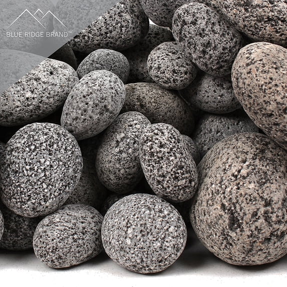 Blue Ridge Brand Lava Rock - Black/Gray Lava Pebbles - Volcanic Rock - Landscaping Rocks - SM, MD, LG - 25 Pound