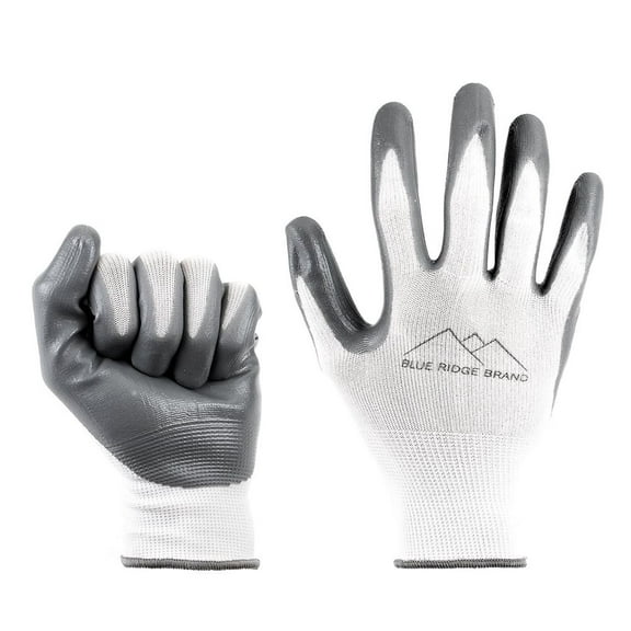 Blue Ridge Brand™ Nitrile Work Gloves - Rubber Grip Gloves - Men's and Women's Safety Gloves