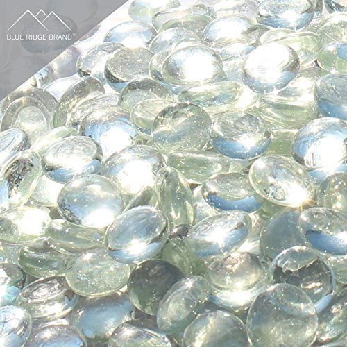 Blue Ridge Brand Reflective Fire Glass Beads 0.75” Aqua Blue Reflective Fire Glass, 25 lbs
