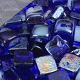 thumbnail image 1 of Blue Ridge Brand 1" Reflective Fire Glass Cubes - Professional Grade Fire Pit Glass Squares - Dark Blue - 20 Pound, 1 of 6