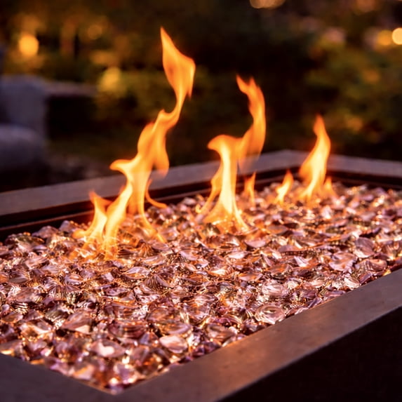 Blue Ridge Brand Reflective Fire Glass Diamonds - Professional Grade Fire Pit Glass - 1" Reflective Glass for Fire Pit and Landscaping - Bulk and Contractor Quantities Available