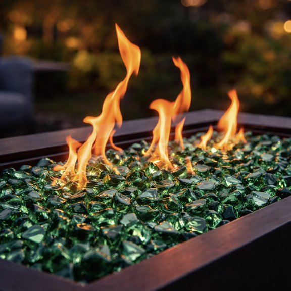 Blue Ridge Brand Reflective Fire Glass Diamonds - Professional Grade Fire Pit Glass - 1" Reflective Glass for Fire Pit and Landscaping - Bulk and Contractor Quantities Available