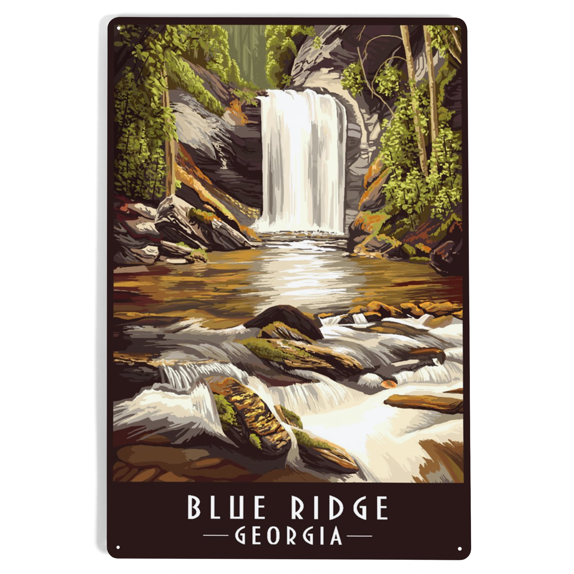 Blue Ridge, Georgia, Quiet Waterfall (12x18 Aluminum Art, Indoor ...