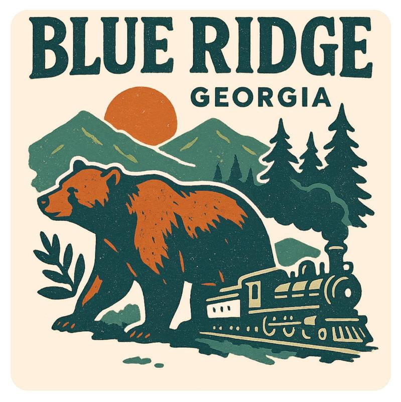 Blue Ridge Georgia Vintage Design Souvenir Decorative Vinyl Decal ...