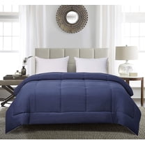 Blue Ridge Home Fashions  Down Alternative Quilt Comforter for All Season, Twin, Navy/Light Blue