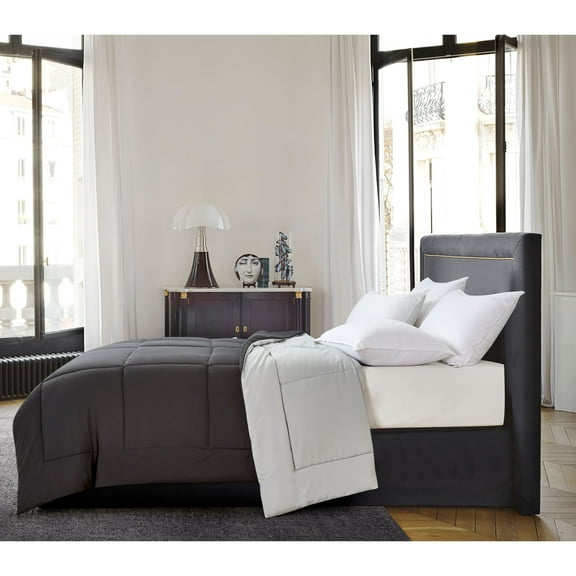 Blue Ridge Home Fashions Micro Fiber Down Alternative Comforter Full/Queen 88x88 Black to Platinum