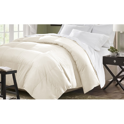 Blue Ridge Home Fashion Microfiber Down Alternative Comforter, White, Full/Queen