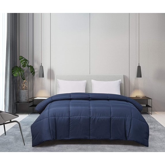 Blue Ridge Home Fashions Two-Tone Reversible Microfiber Down Alternative All Season Comforter-Hypoallergenic Polyester Fill, King, Purple/Violet