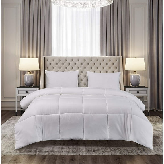 Blue Ridge Home Fashions Two-Tone Reversible Microfiber Down Alternative All Season Comforter-Hypoallergenic Polyester Fill, King, Purple/Violet