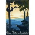 thumbnail image 1 of Blue Ridge Mountains, Black Bear at Sunset, Lithograph (9x12 Wall Art Print, Home Decor), 1 of 3