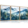 thumbnail image 1 of Blue Ridge Mountains Forest Framed Canvas Wall Art Set, Natural Landscape Wall Decor, Green Pine Trees Wall Painting, Woodland Artworks for Living Room, Bedroom, Dining Room - 16"x24"x3, 1 of 5