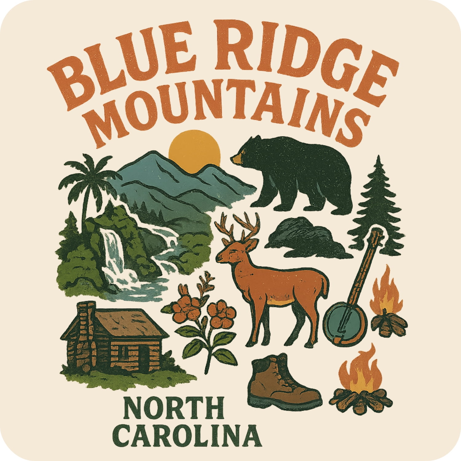 Next Ridge Stickers Blue Ridge Mountains Keepsakes Souvenir Vinyl Sticker – Destination ...