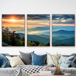 Blue Ridge Mountains, National Park Set of 3 Posters, Canvas Wall Art, Poster Only