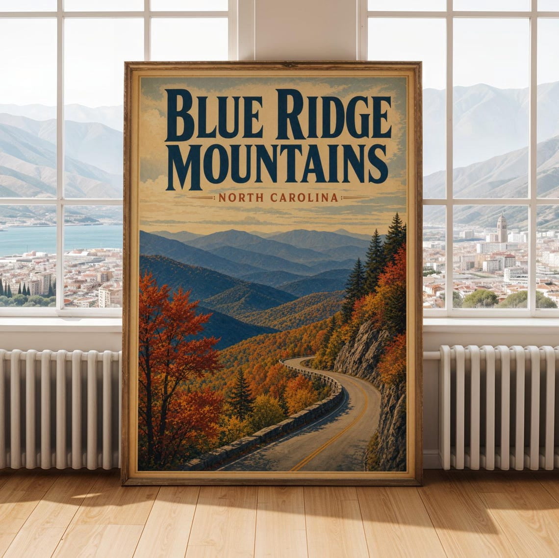 Blue Ridge Poster Blue Ridge Mountains North Carolina Poster, Vintage Travel, Travel ...