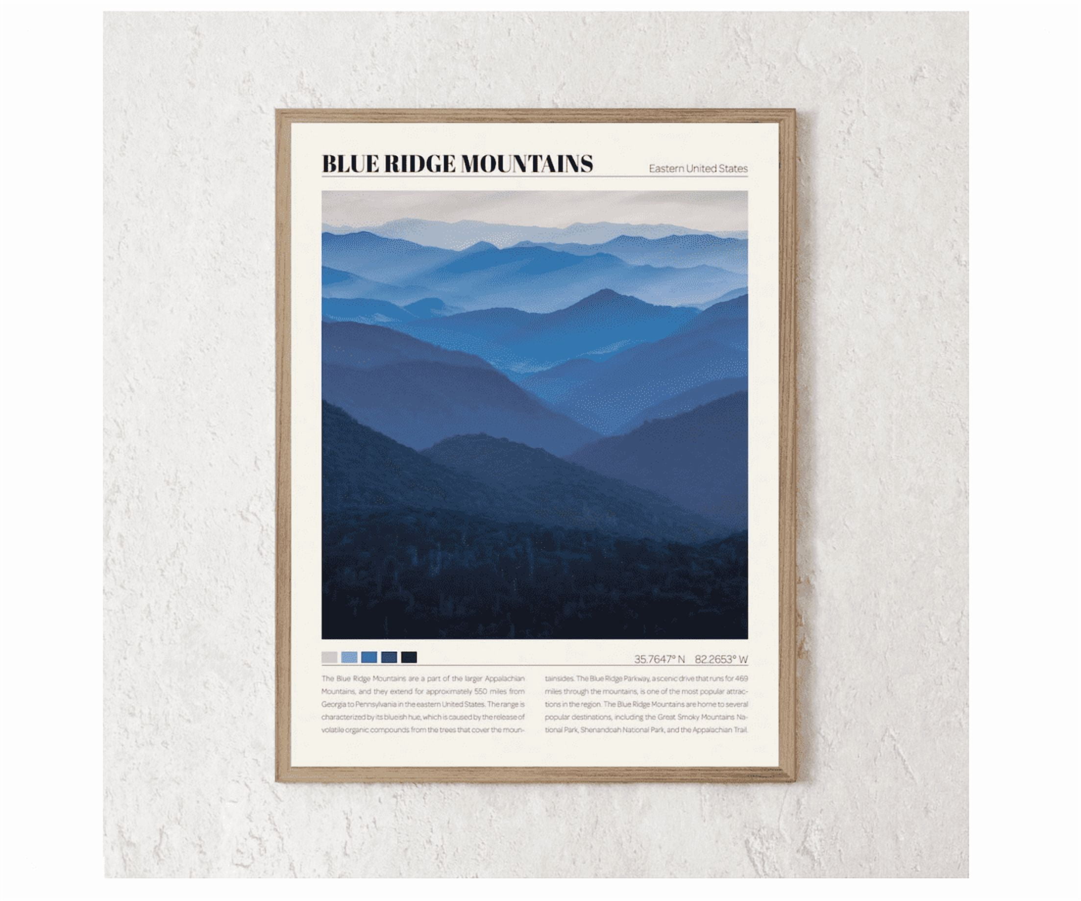 Blue Ridge Poster Blue Ridge Mountains Poster Blue Ridge Mountains Wall Art Blue Ridge ...