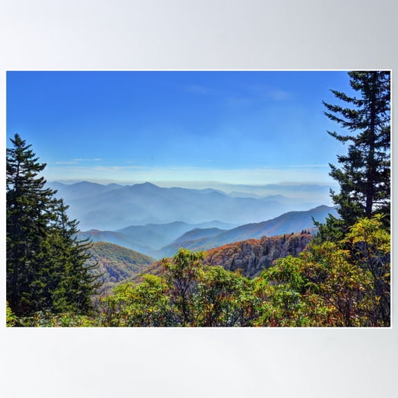 Blue Ridge Mountains Poster Wall Art, Modern Wall Decor For Living Room Bedroom, 24x36 UNFRAMED