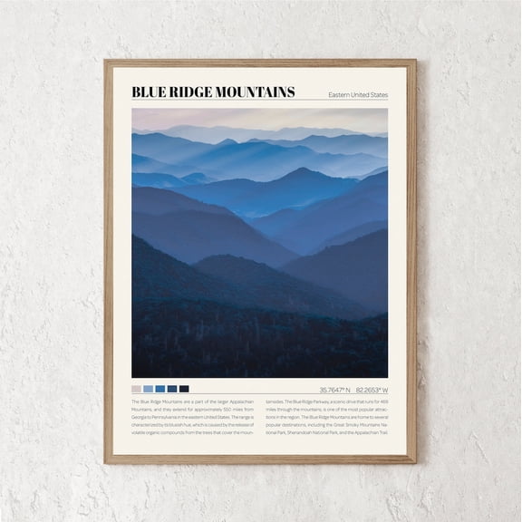 Blue Ridge Mountains Print, Blue Ridge Mountains Wall Art, Blue Ridge Poster, Blue Ridge Photo, Blue Ridge Gift UNFRAMED Poster, Wall Art for Decor, Present, 12x18