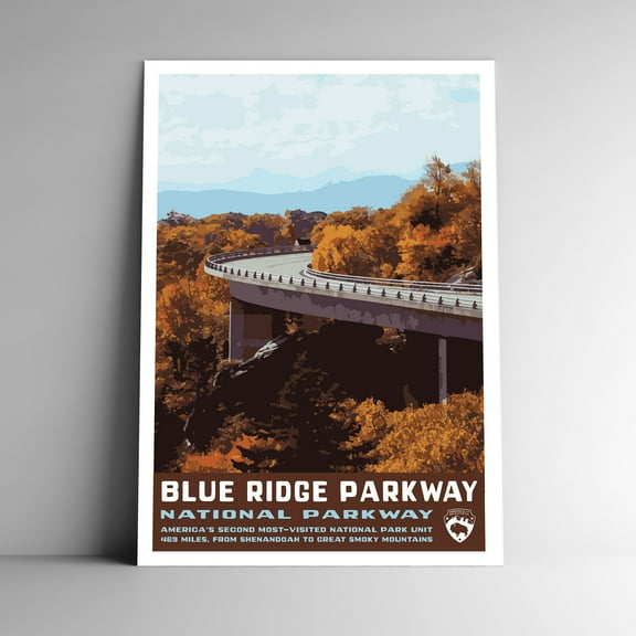 Blue Ridge National Parkway National Park Vintage Travel Poster / Postcard WPA Style