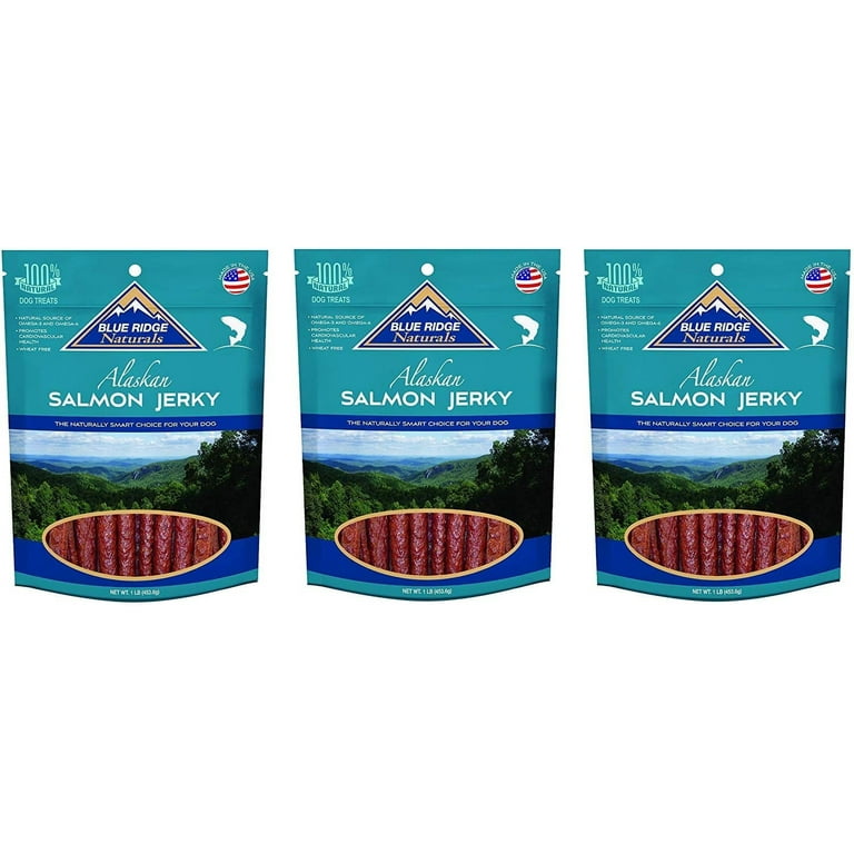 Blue Ridge Naturals 3 MMF7 Pack Oven Baked Salmon Jerky Dog Treats 3 Pounds Total Walmart