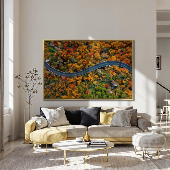 Blue Ridge Parkway Art: Autumn Mountain Road Poster, Unframed Poster Size 16x24