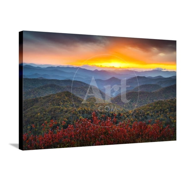 Blue Ridge Parkway Autumn Mountains Sunset Western Nc Scenic Landscape, Stretched Canvas Wall Art by daveallenphoto Sold by Art.Com